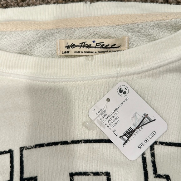 Free People We the Free New York Graphic Camden Oversized Sweatshirt Large - Picture 8 of 8